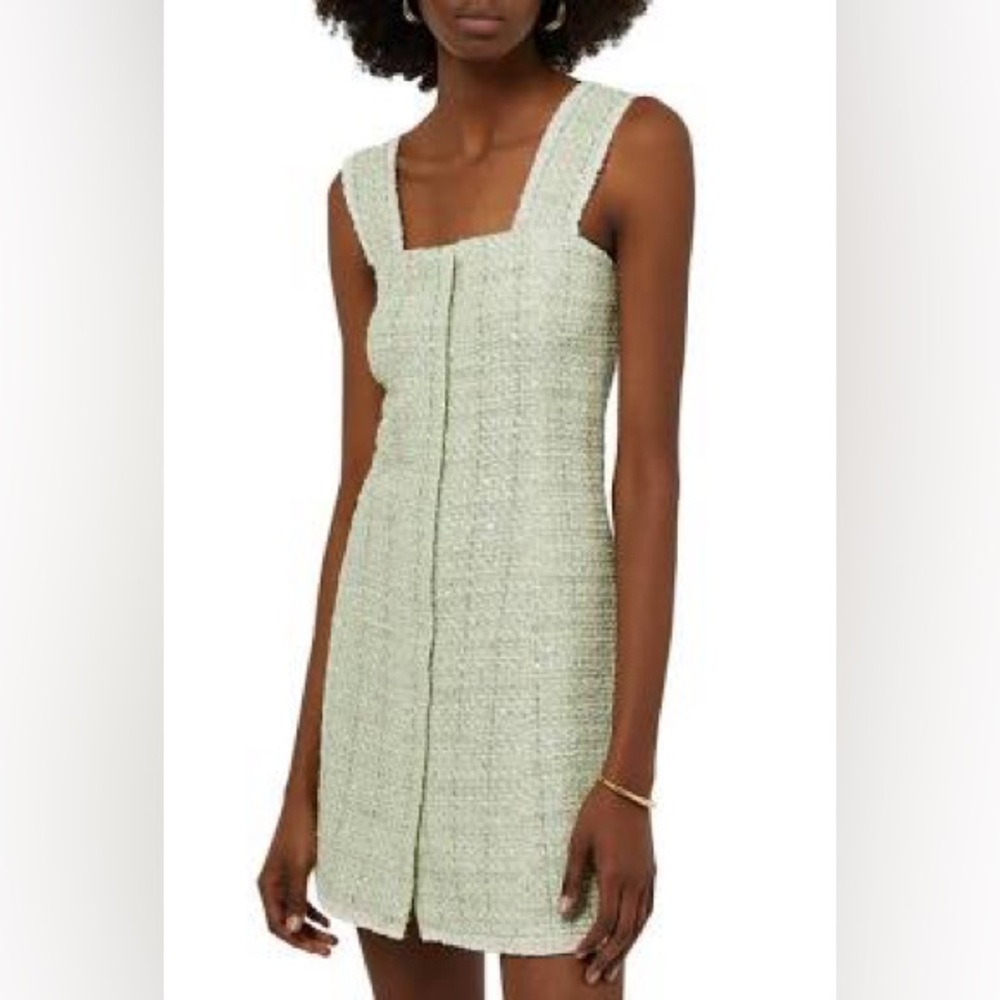 Maje Mint Green Tweed Mini Dress